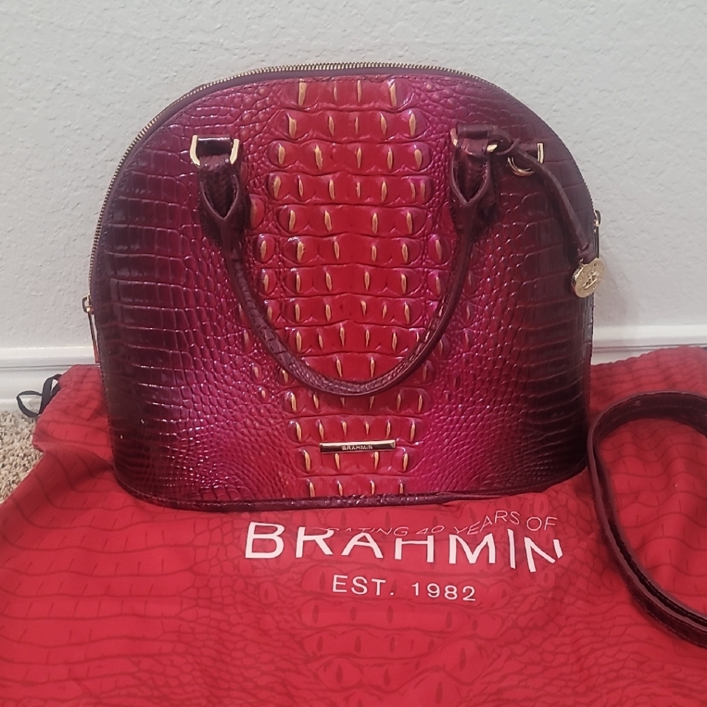 Brahmin Georgina Ruby Ombre Melbourne Satchel NWOT